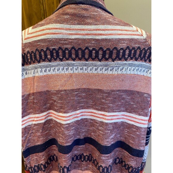 Cato Shrug Sweater Wrap Orange Rust Brown Size 18 20W Aztec Pattern Open Front - Picture 6 of 12